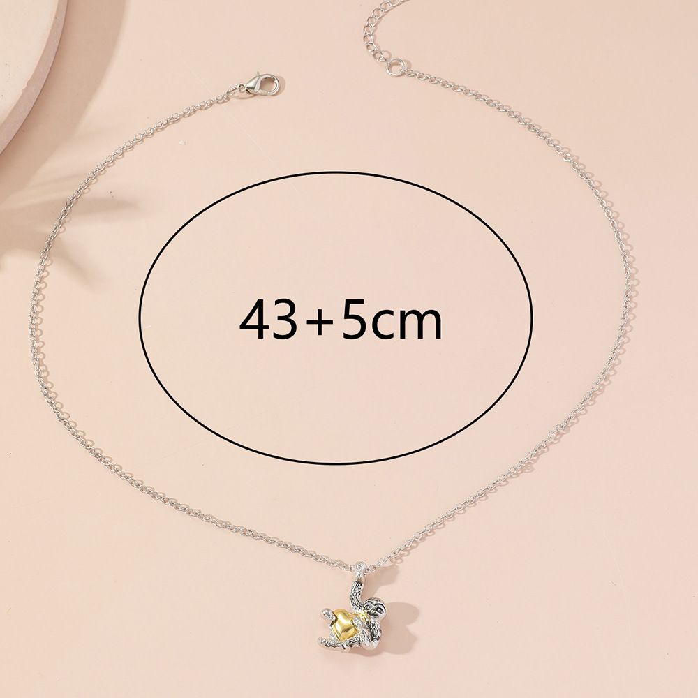 Gifts Necklace Heart Crystal Sloth for Women Girls Men Christmas Gifts sloth view 3