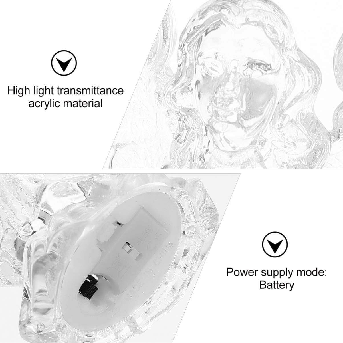 2Pcs Color Changing LED Angel Lamp Light Garden Angel Gifts Garden Decor view 3