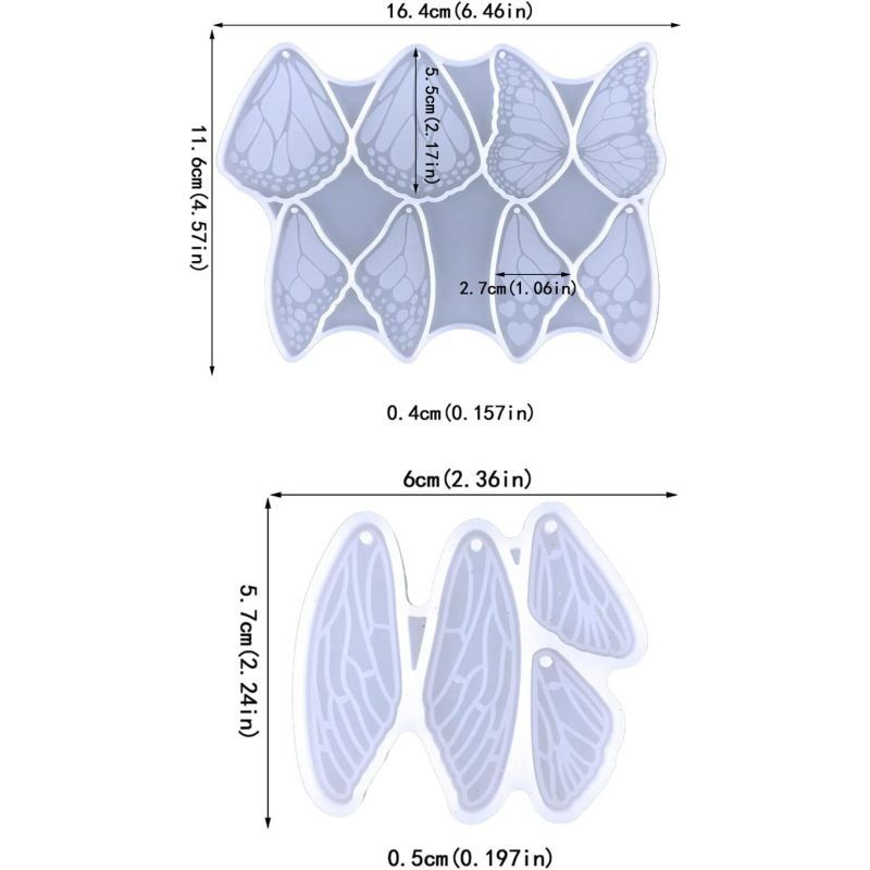 Butterfly-Wing Silicone Pendant Resin Molds with Hangings Hole for Earrings — image 1