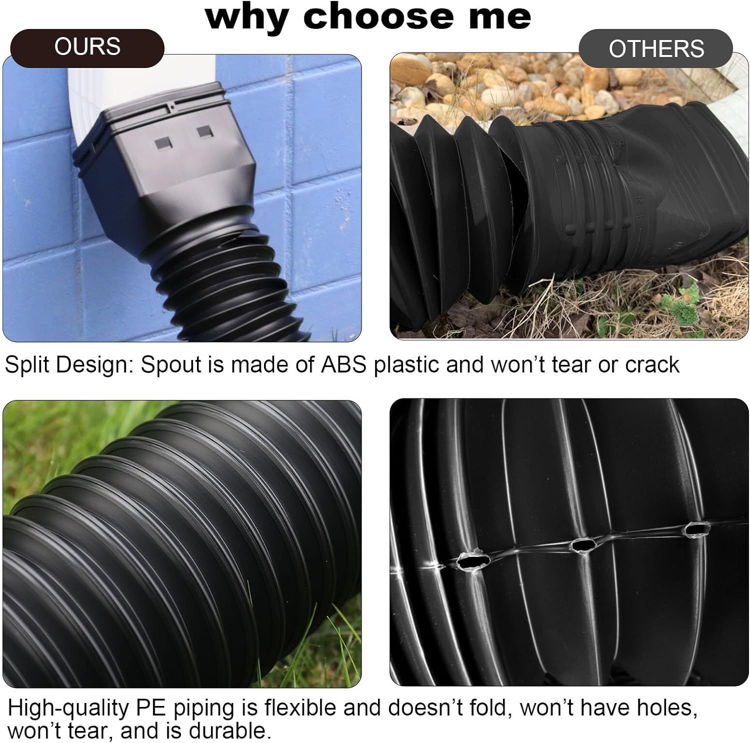 2 Pack Rain Gutter Downspout Extensions — image 1