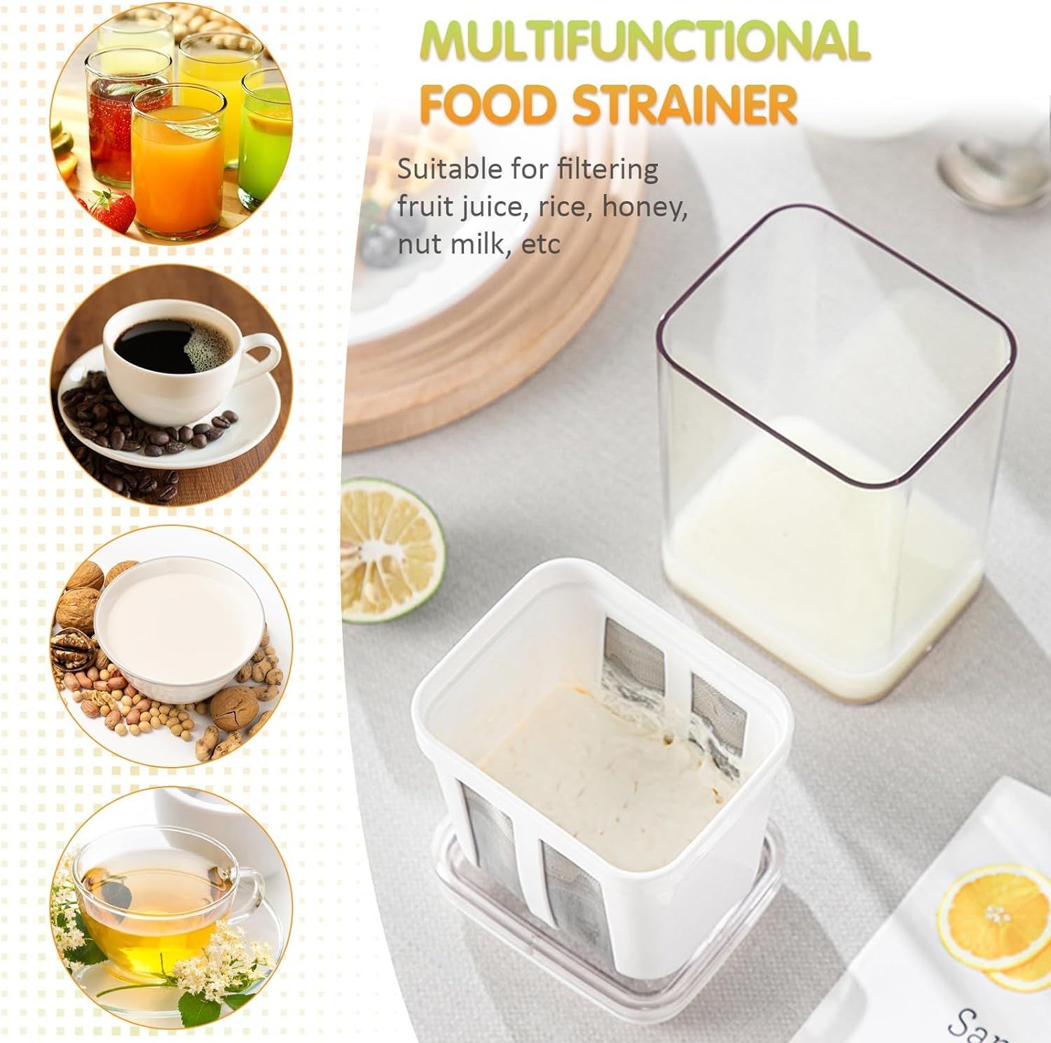 Yogurt Strainer, Fine Mesh Strainer, Rice Tea Juicing Food Sieve Strainer view 4