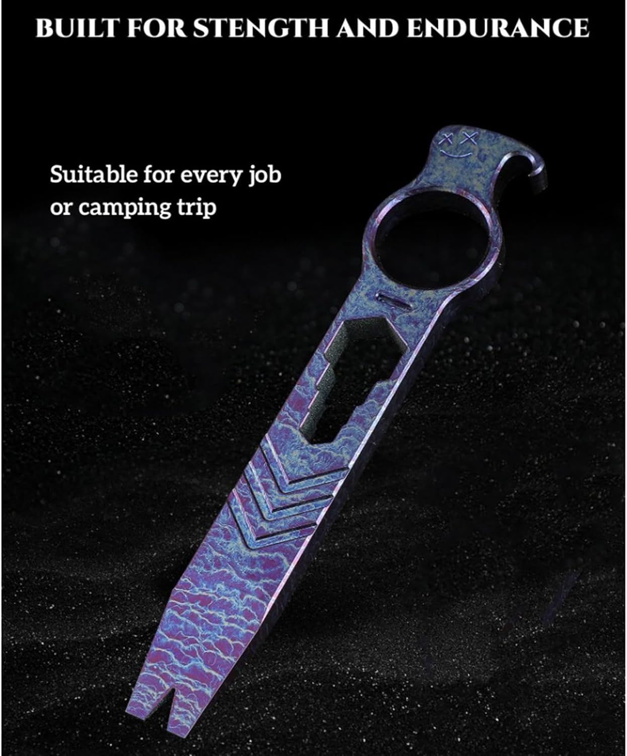Titanium Pry Bar Bottle Opener Crowbar Wrench Screwdriver Compact Size EDC view 3