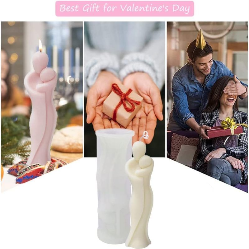 3D Hugging Abstract Human Body Scented Candle Silicone Mold DIY Embracing view 2