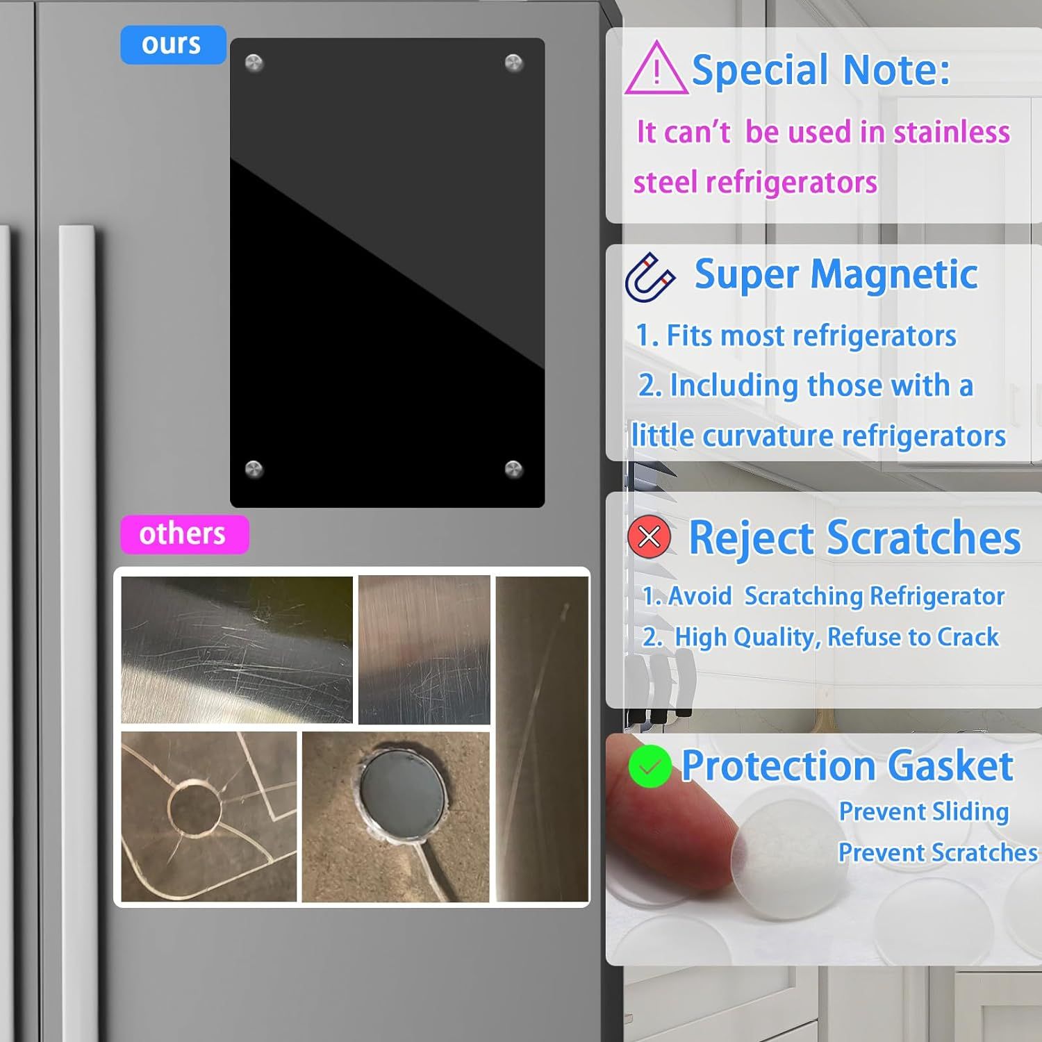 8"x12" Acrylic Magnetic Dry Erase Board for Fridge view 2