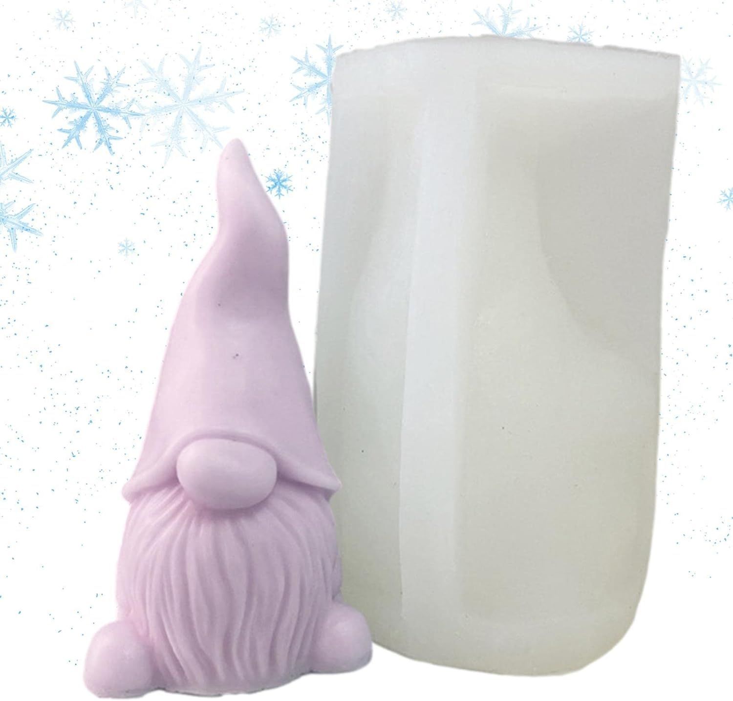 3D Silicone Candle Mold, Cute Christmas Santa Claus Gnome Sculpture Casting view 4