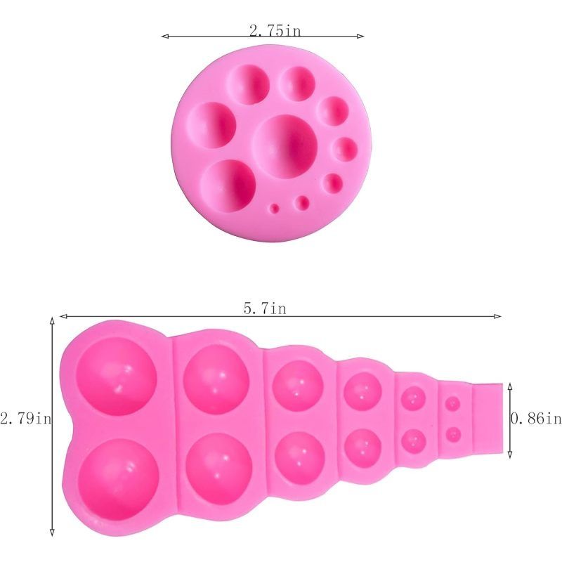 DIY 3D Pearl Mold Ball Pearl Semi Sphere Chocolate Silicone Molds Cake — image 1