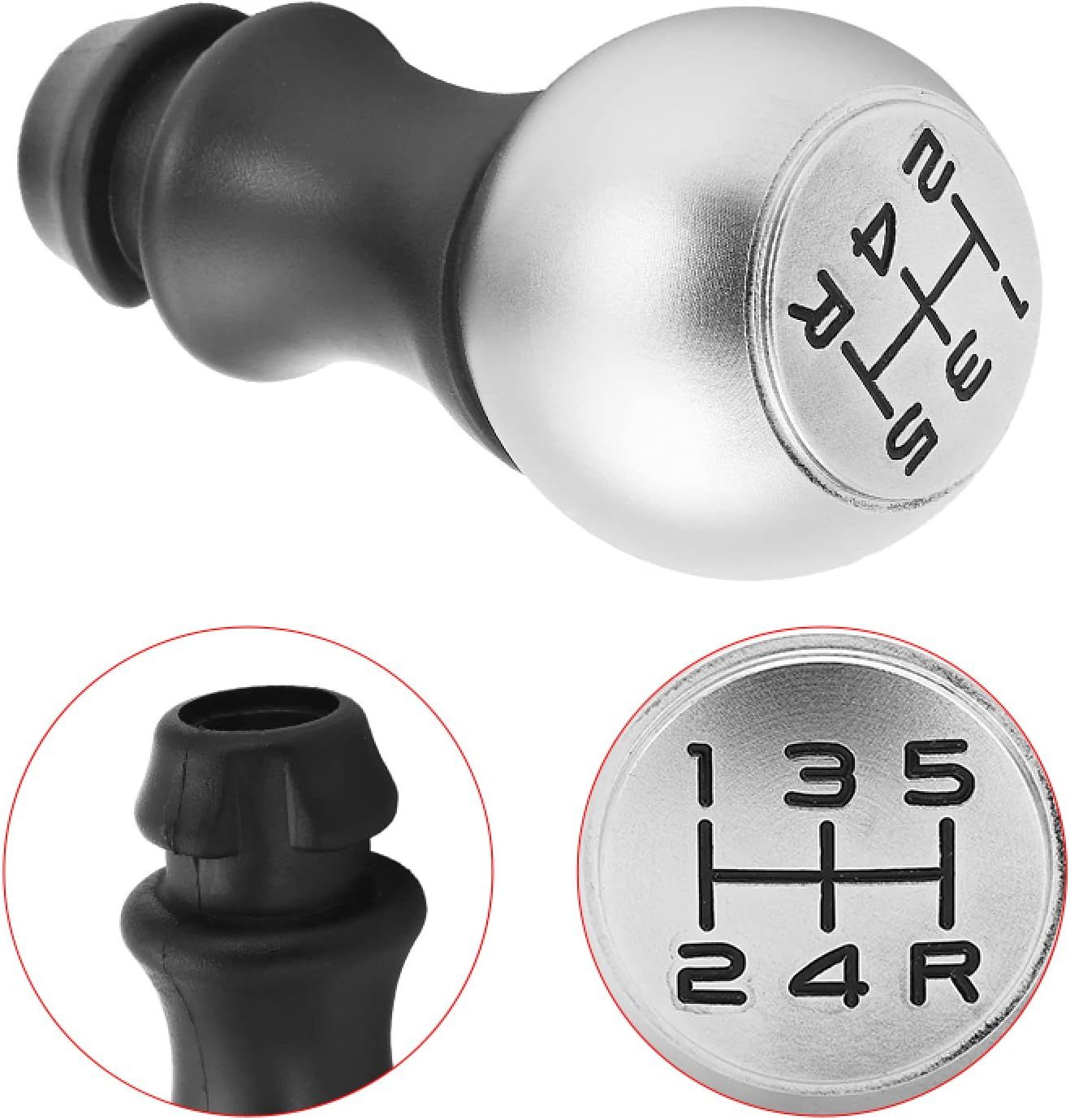 5-Speed Matte Aluminum Alloy Sports Gear Shift Knob Shifter Lever Accessories view 4