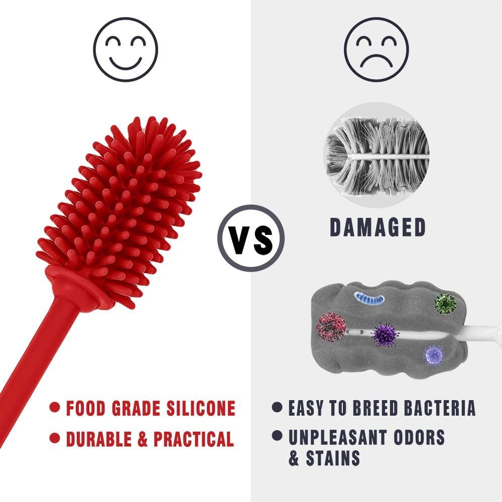 Silicone Bottle Cleaning Brush with Long Handle