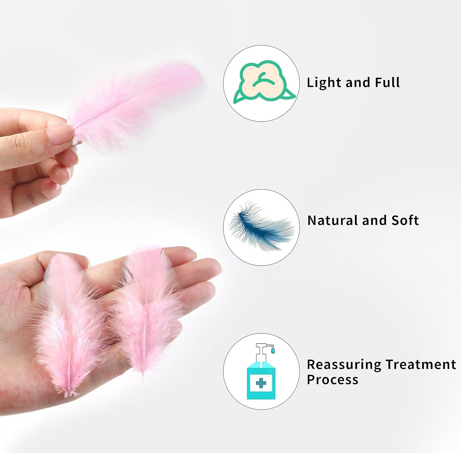 Pink Feathers for Crafts - 300pcs Craft Feathers Bulk for Wedding Home Party — image 1