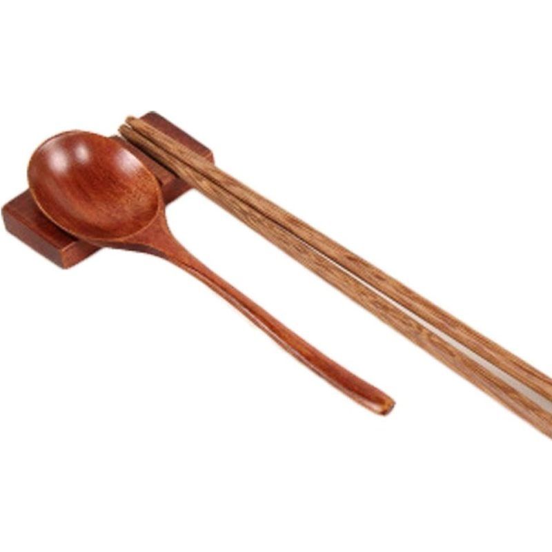Linshing Wooden Chopstick Holder Spoon Fork Rest Holder Tableware Kitchen Tool view 4