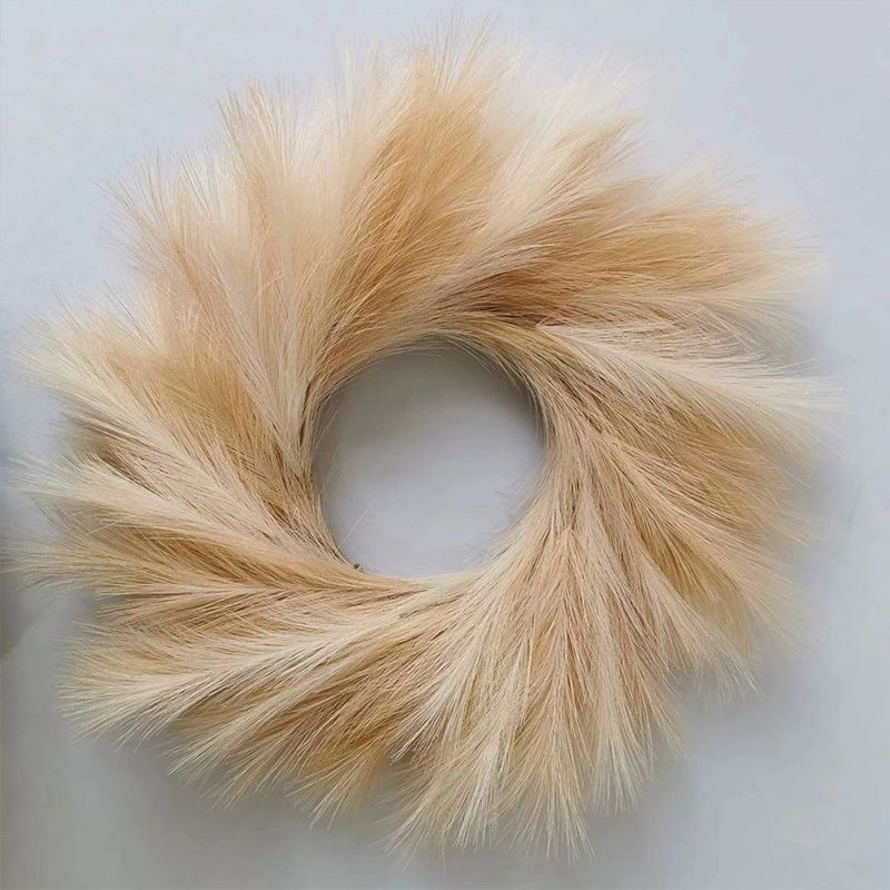Pampas Grass Wreath, Faux Pampas Wreath for Front Door, Artificial Pampas view 2