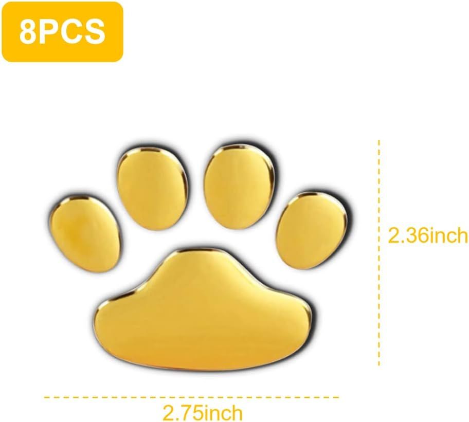 8PCS Cute 3D Self-Adhesive Paw Car Sticker Decal Animal Footprint Sticker — image 1