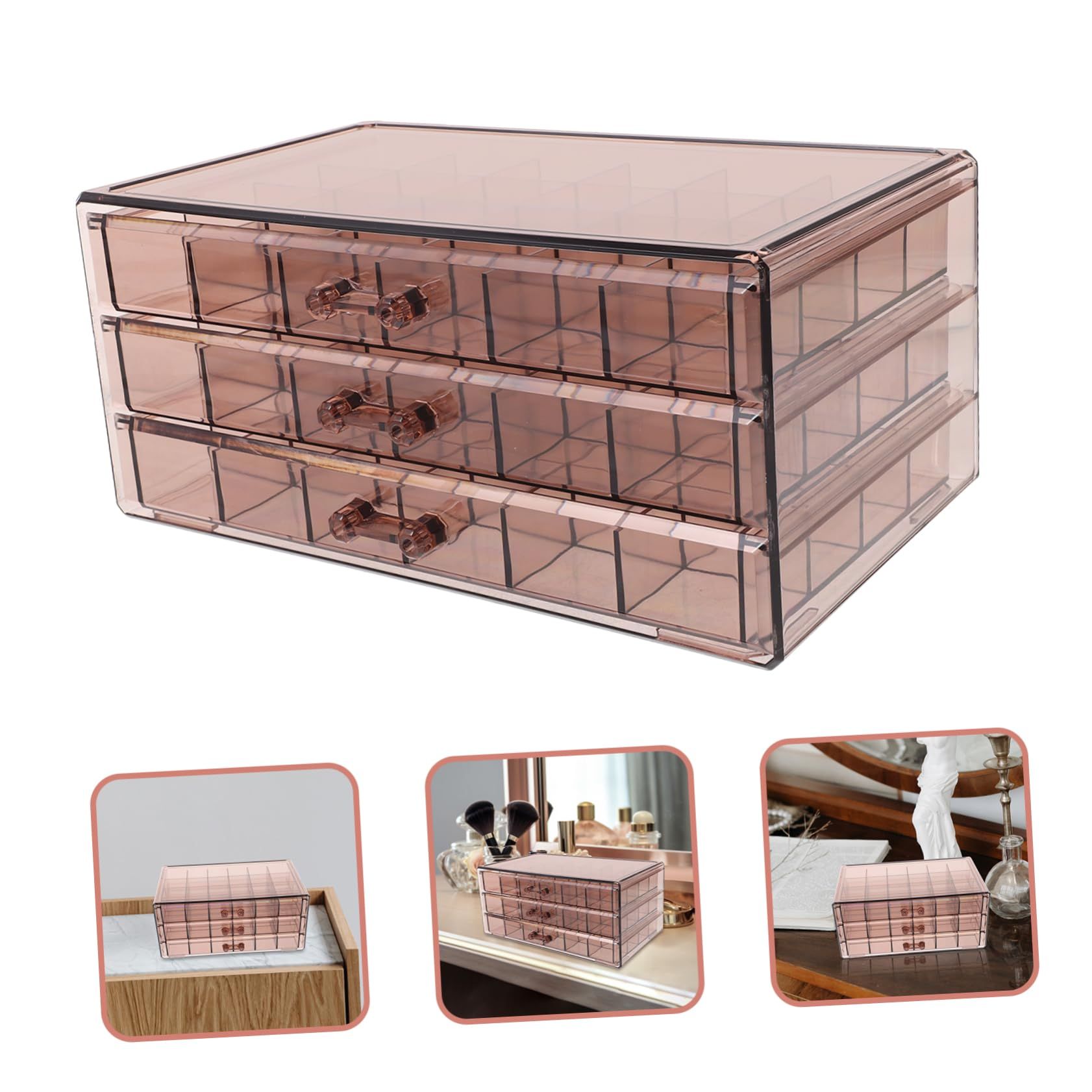 Earring Storage Box Organizer 3 Drawers Acrylic Jewelry Storage Box Holder view 4
