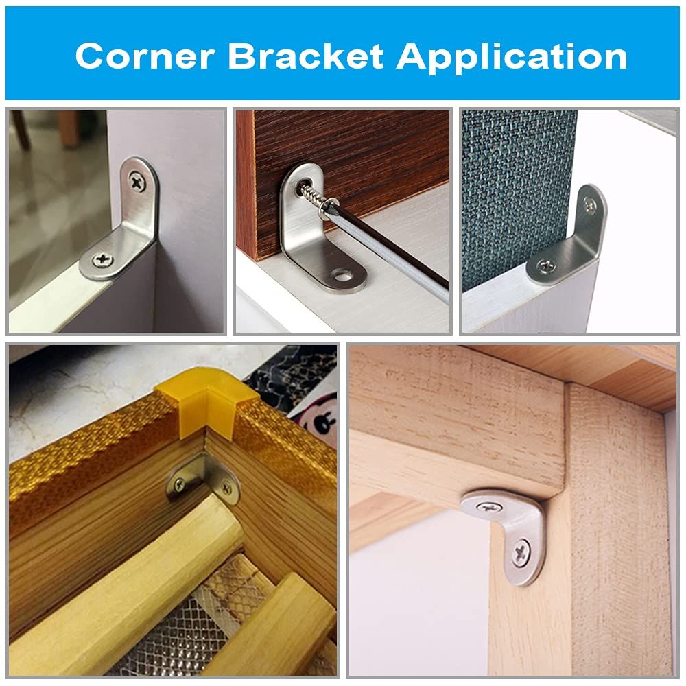 20 PCS Corner Braces 25mm x 25mm Stainless Steel 90 Degree Joints Right Angle view 2