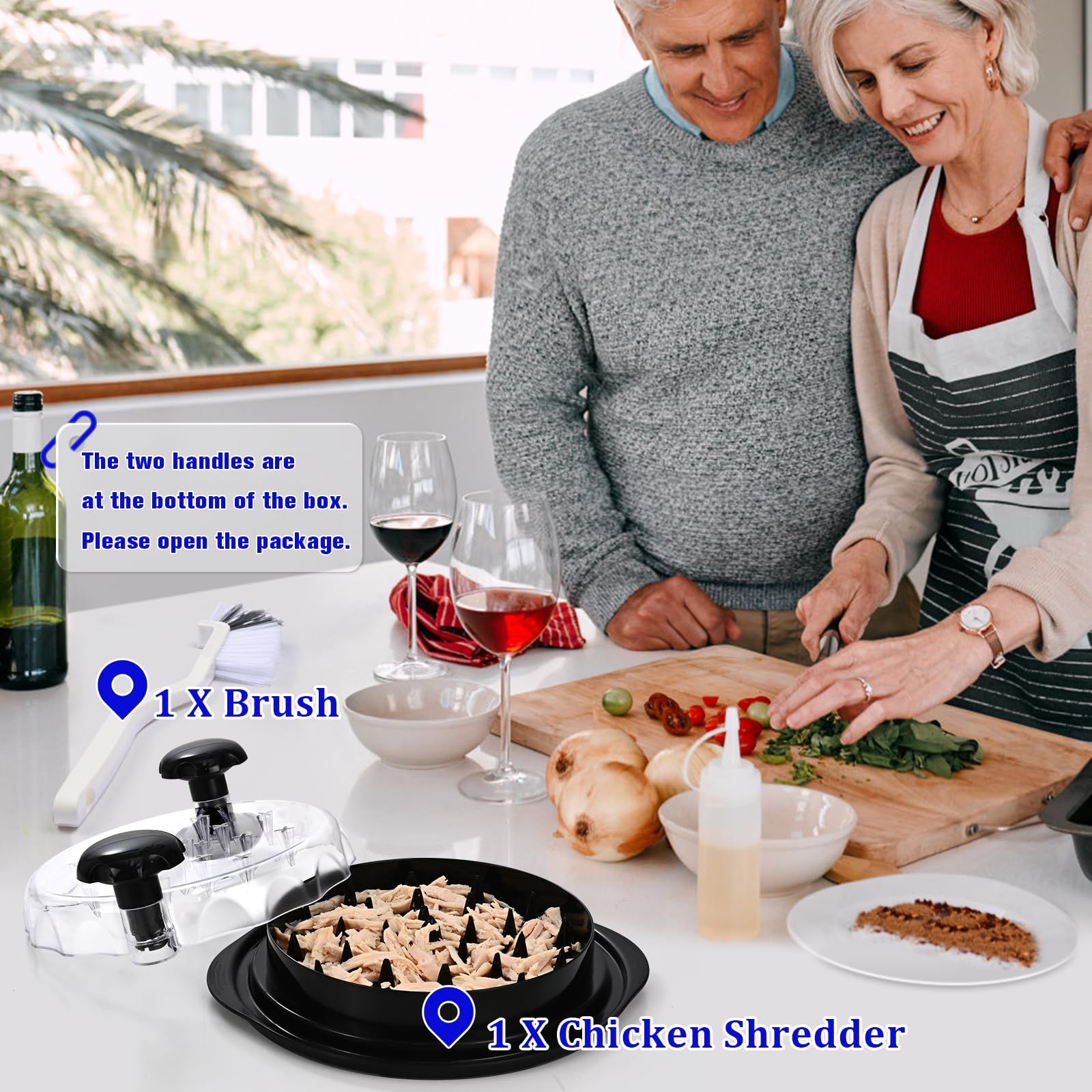 chicken shredder 10.8" Visible Chicken Breast Shredder Tool Twist view 3