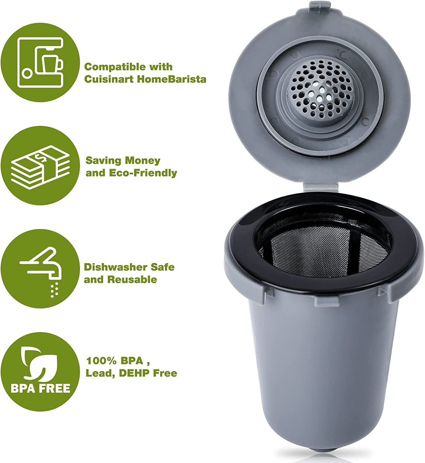 Reusable Filter Cup, Stainless Steel Mesh Filter, Special design water shower