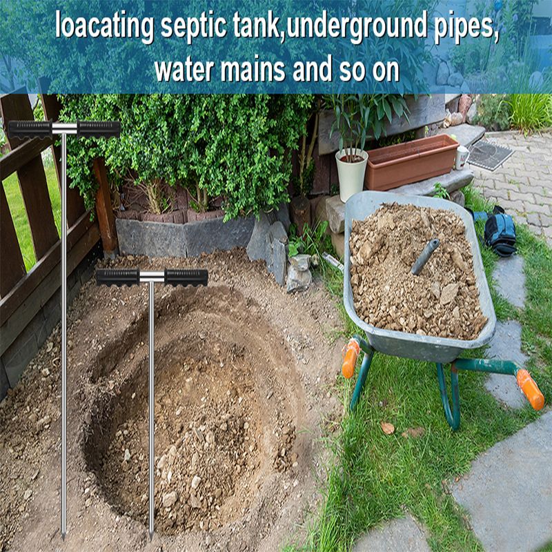 Stainless Steel Soil Probe Rod Septic Tank Tool with T Handle Adjustable — image 1