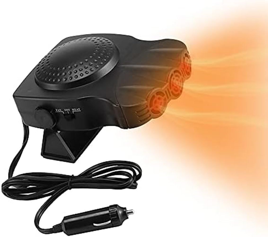 12V Car Heater, Portable 3 Hole Windshield Defogger Defroster, Fast Heating view 3
