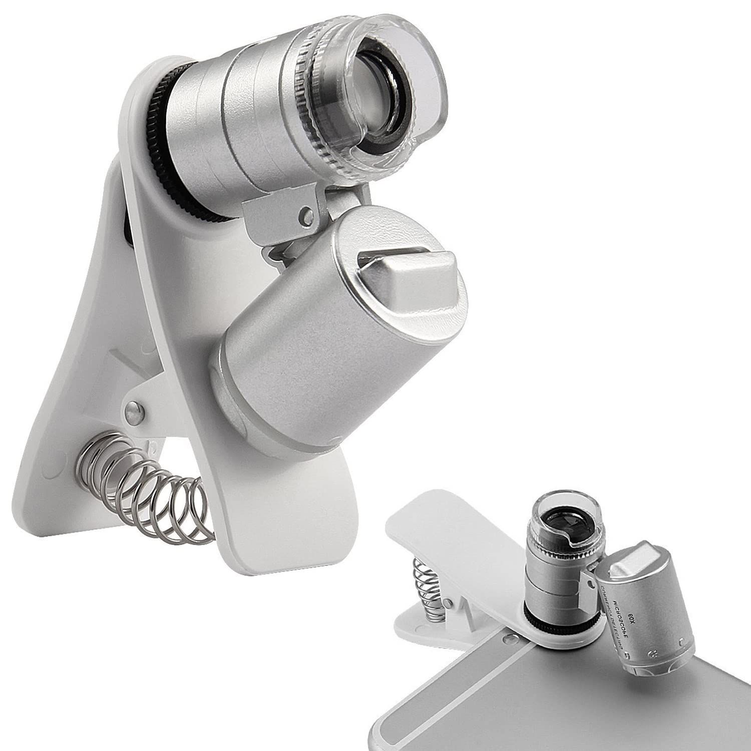 60X Clip-On Microscope Magnifier Lens with LED Lights Jeweler Loupe for and view 2