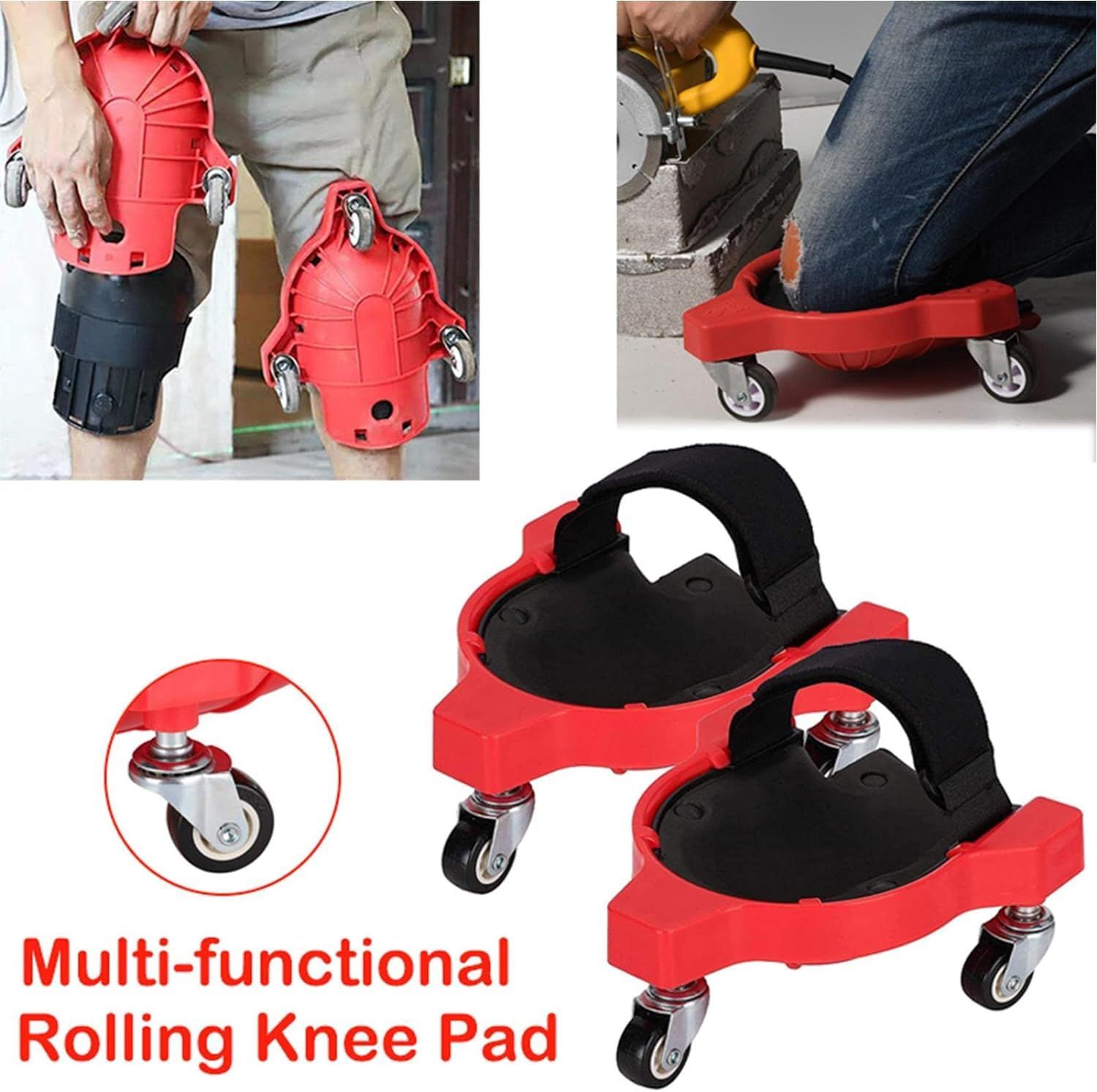 Rolling knee pads casters and comfortable pads that can rotate freely on the floor view 2