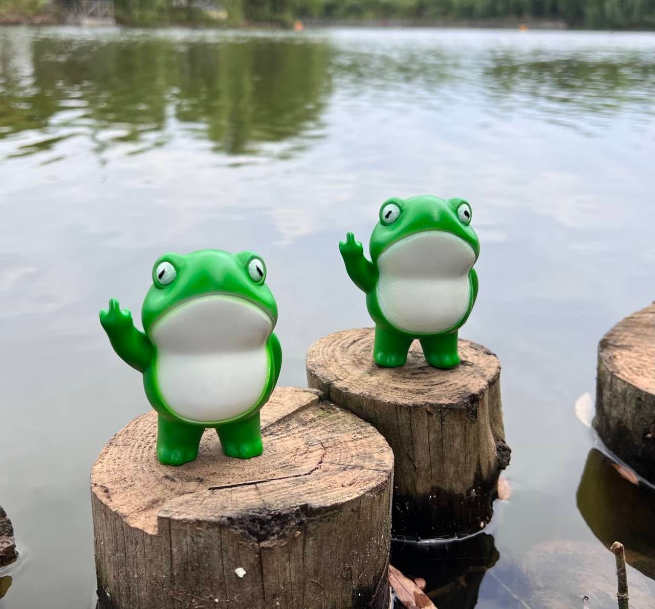 Rebellious Frog Figurine view 2
