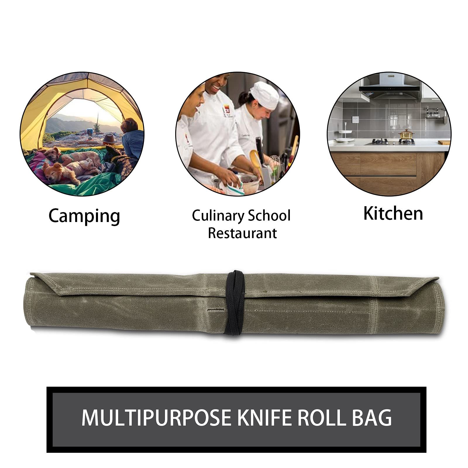 Knife Roll,Chef Knife Roll Bag,Kitchen Knife Storage Case,Chef Tools view 3