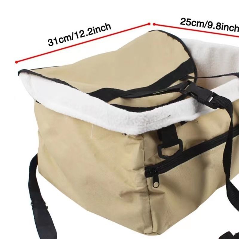 Car Travel Folding Dog Cat Pet Puppy Carrier Booster Seat Bag with Belt Cover view 2
