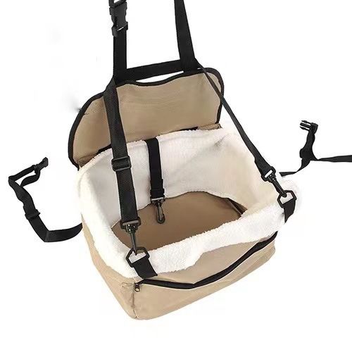 Car Travel Folding Dog Cat Pet Puppy Carrier Booster Seat Bag with Belt Cover view 3