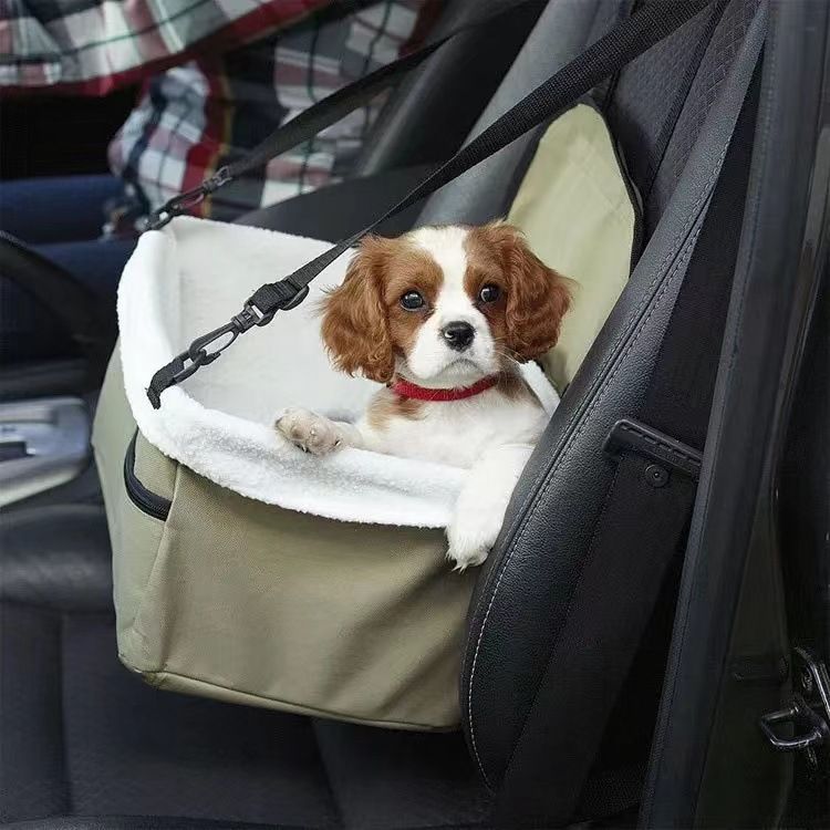 Car Travel Folding Dog Cat Pet Puppy Carrier Booster Seat Bag with Belt Cover view 4