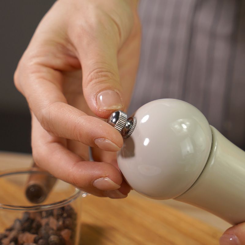 Salt and Pepper Shakers Refillable White and Grey Salt and Pepper Grinder Set view 3