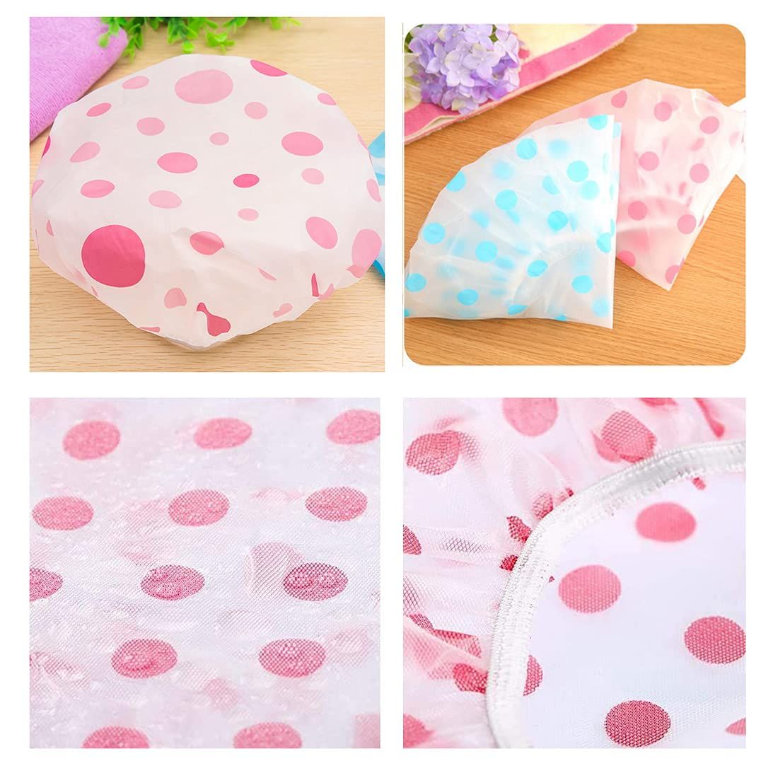 large plastic shower caps for women reusable waterproof hair cap for shower (3 view 4