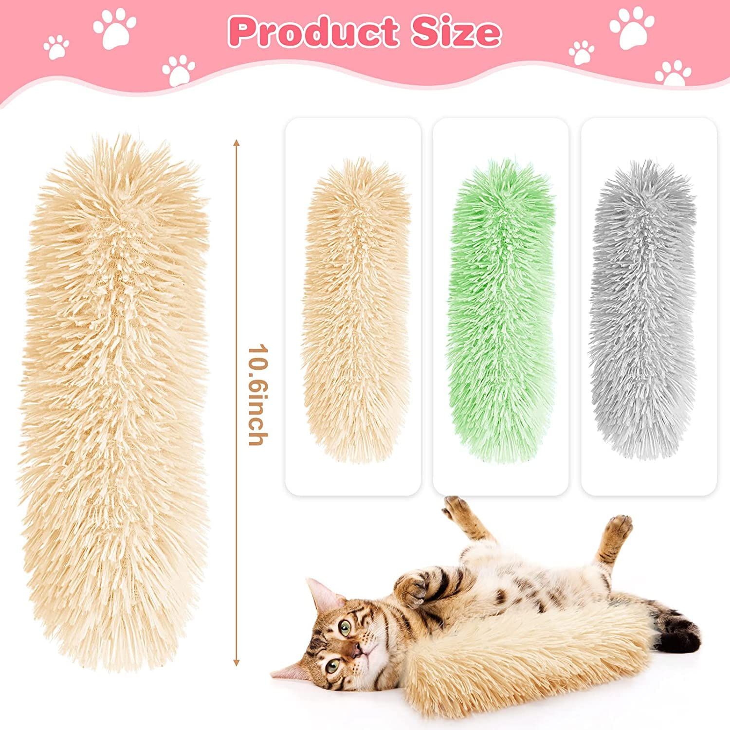 Dorakitten Cat Catnip Toys for Indoor Kitten: 3 Pcs Soft and Resistant Pillows view 2