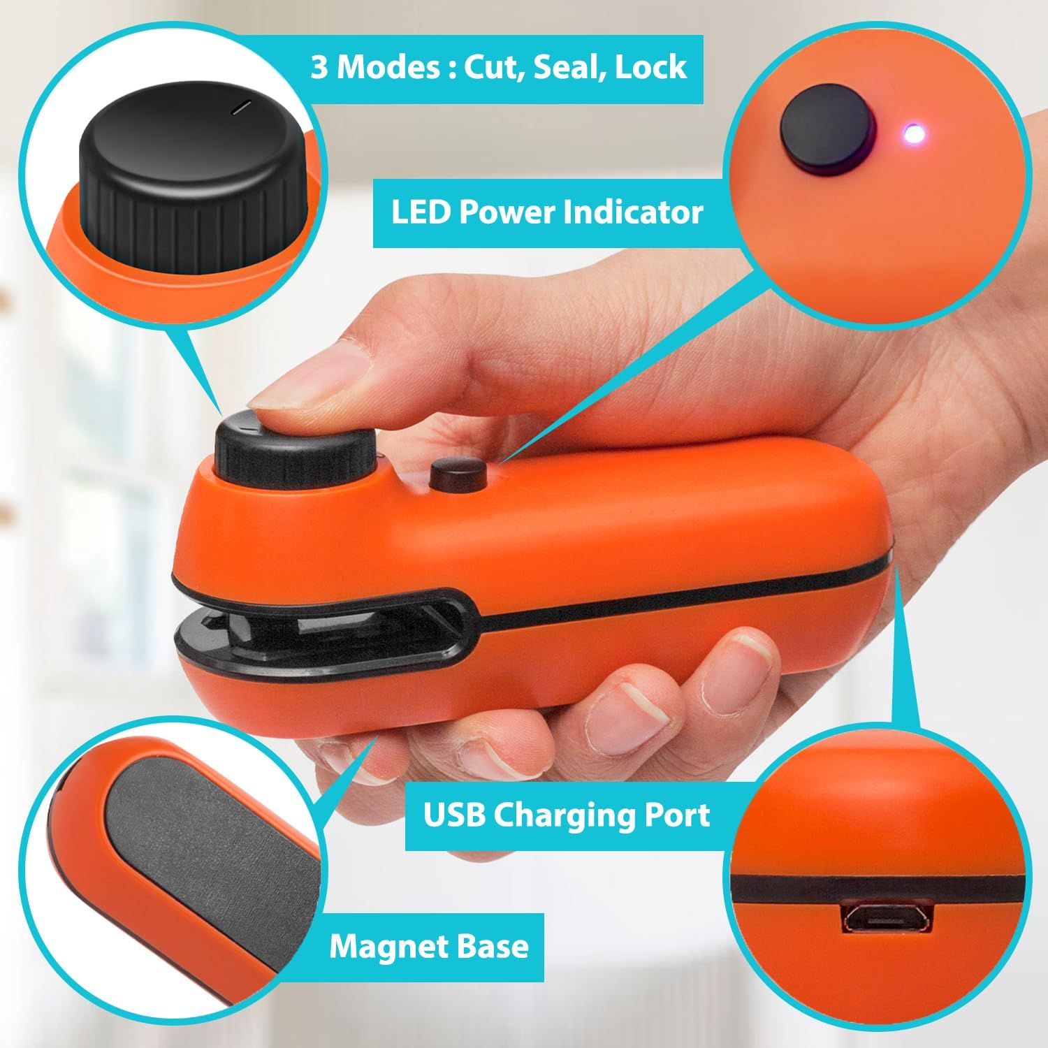 Mini Bag Sealer, Handheld Bag Heat Sealer, 2 in 1 Rechargeable Sealer and — image 1