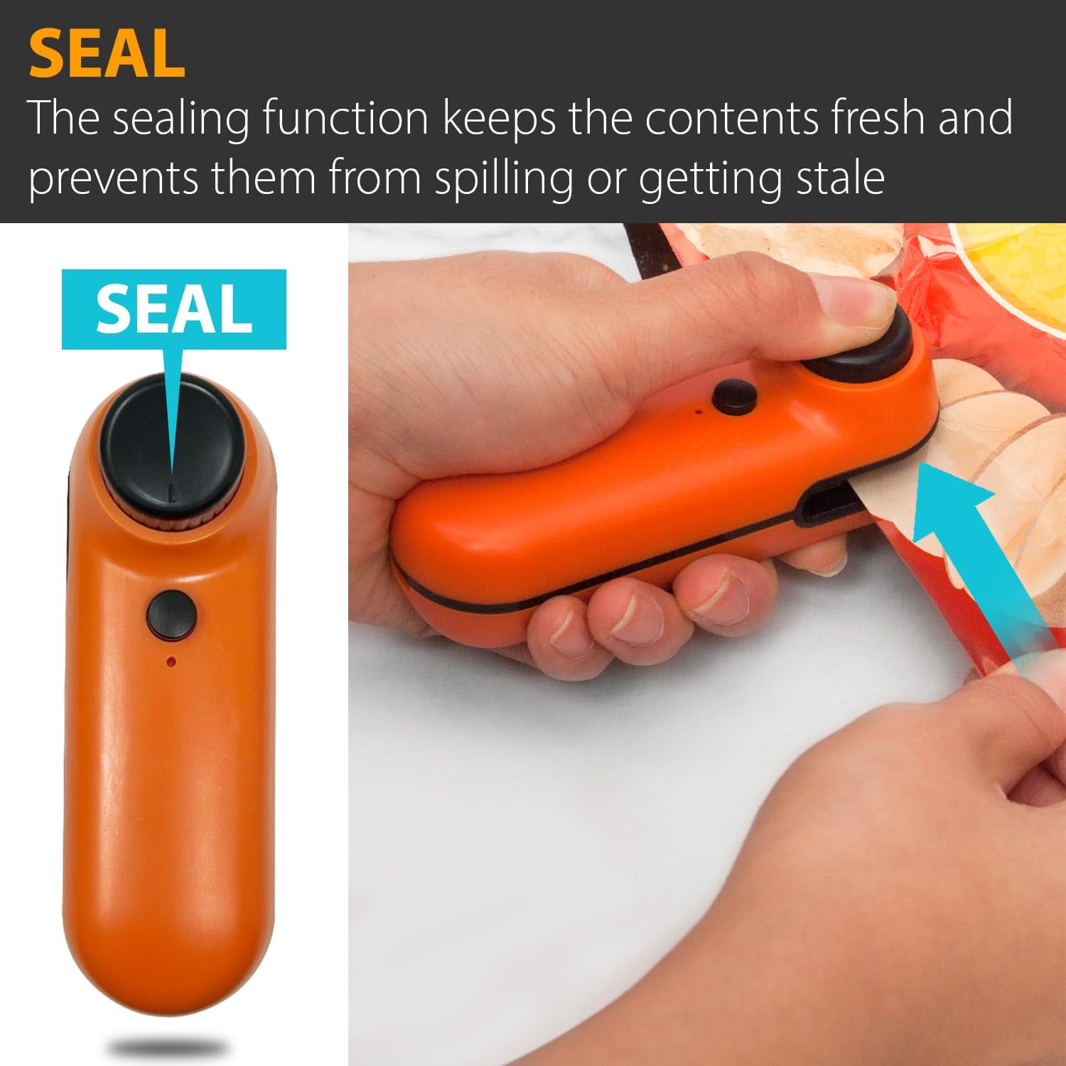 Mini Bag Sealer, Handheld Bag Heat Sealer, 2 in 1 Rechargeable Sealer and view 2