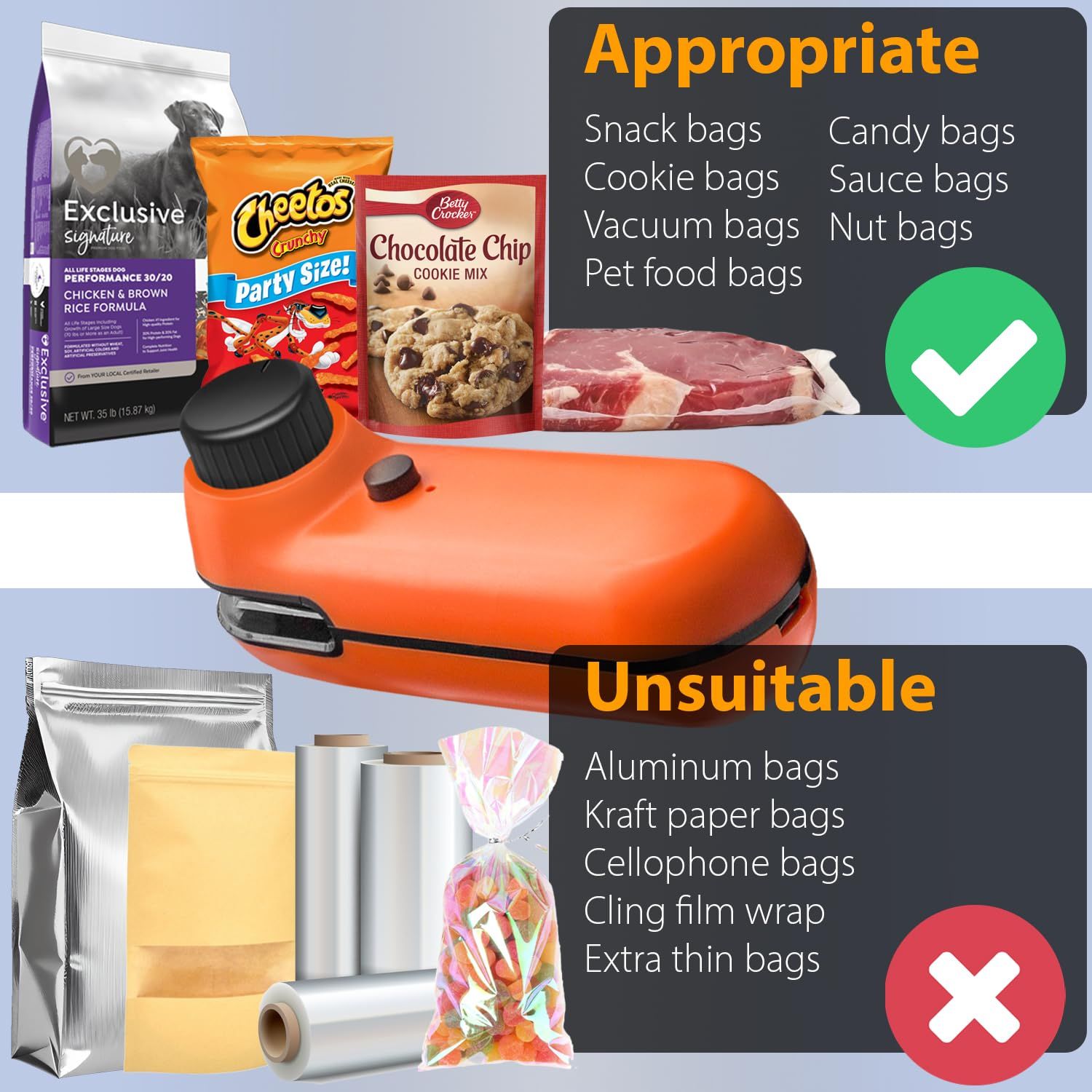 Mini Bag Sealer, Handheld Bag Heat Sealer, 2 in 1 Rechargeable Sealer and view 3