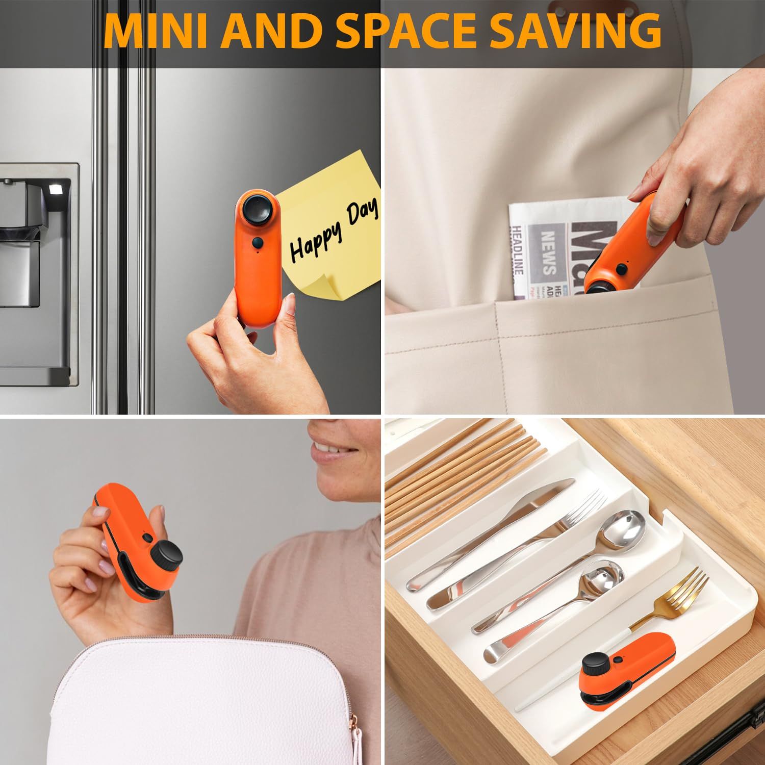 Mini Bag Sealer, Handheld Bag Heat Sealer, 2 in 1 Rechargeable Sealer and view 4