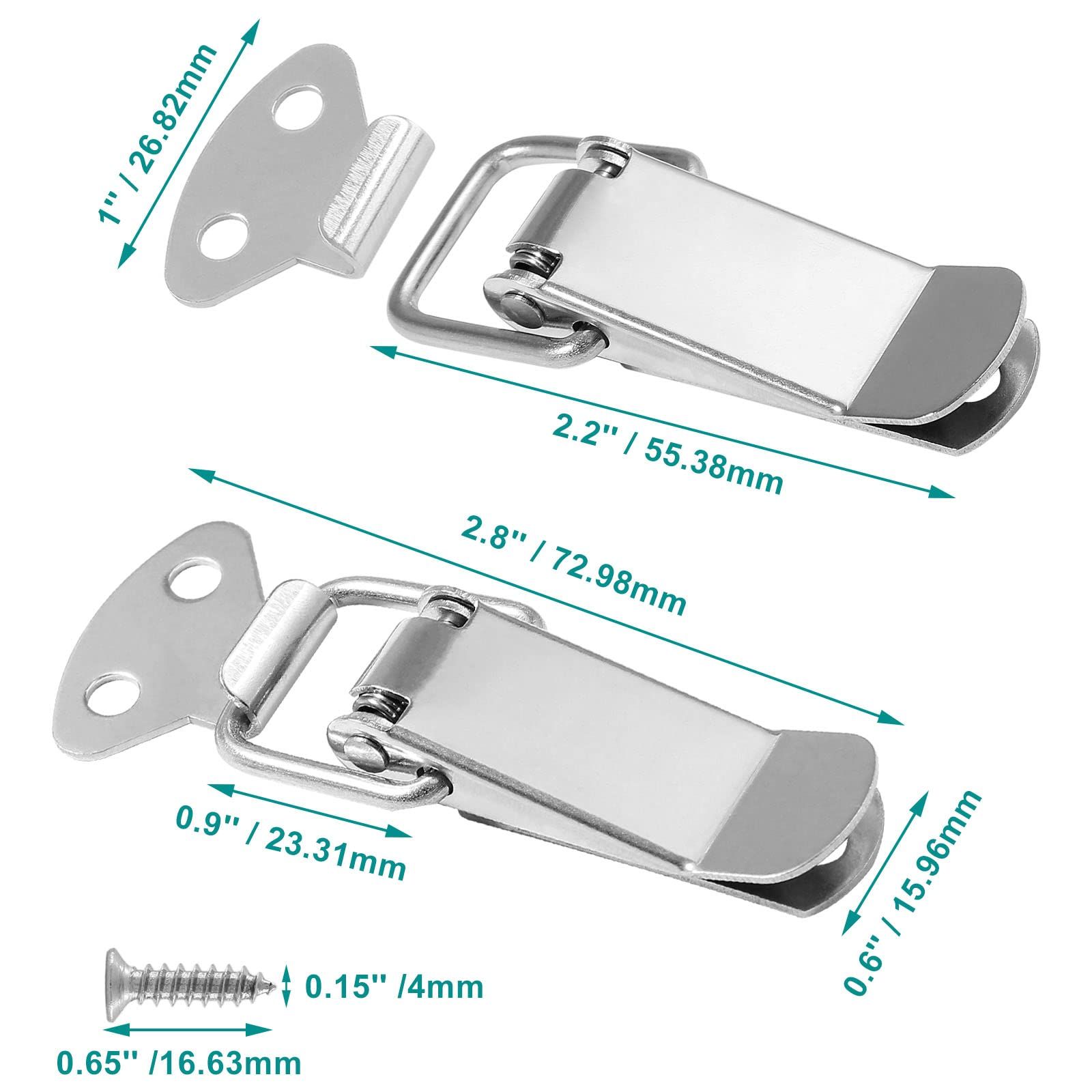8 PCS Stainless Steel Spring Loaded Toggle Latch view 4