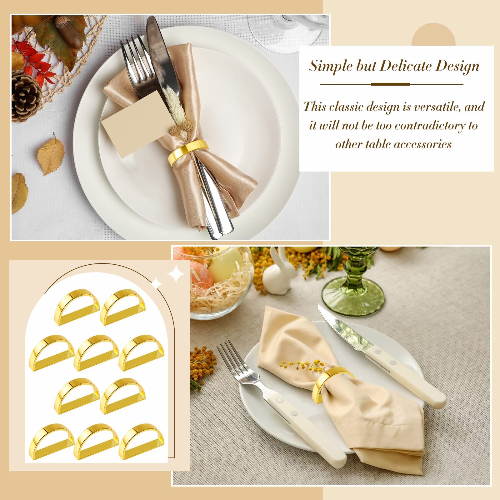 10 Pcs Stainless Steel Napkin Rings Metal Napkin Ring Holders Modern Ring — image 1