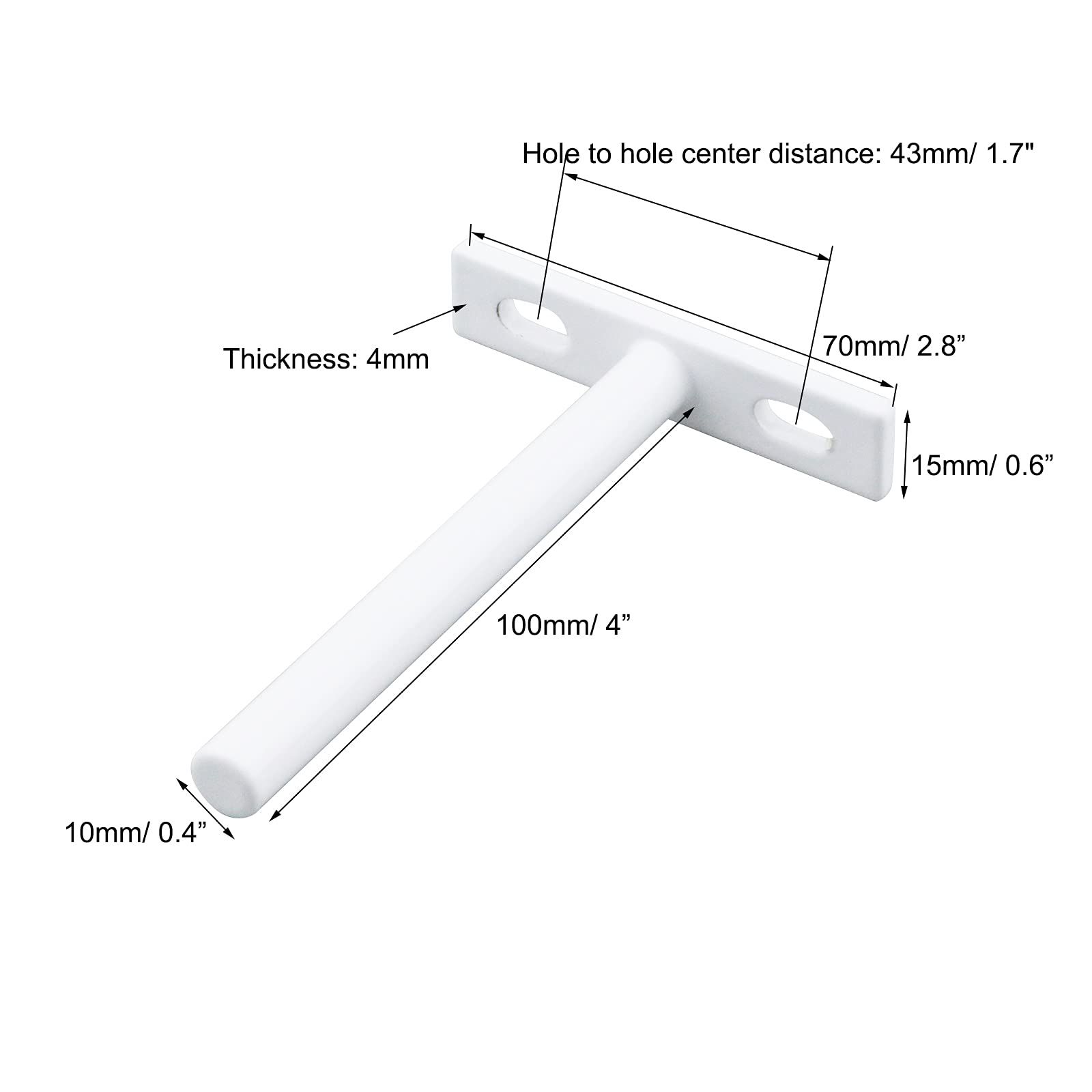 6Pcs Floating Shelf Brackets 4" Concealed Blind Shelf Support for Mounting view 2