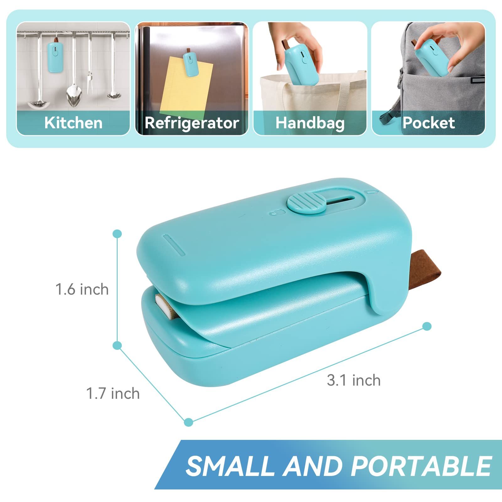 Mini Bag Sealer, Handheld Heat Vacuum Sealer, 2 in 1 Sealer and Cutter with view 2