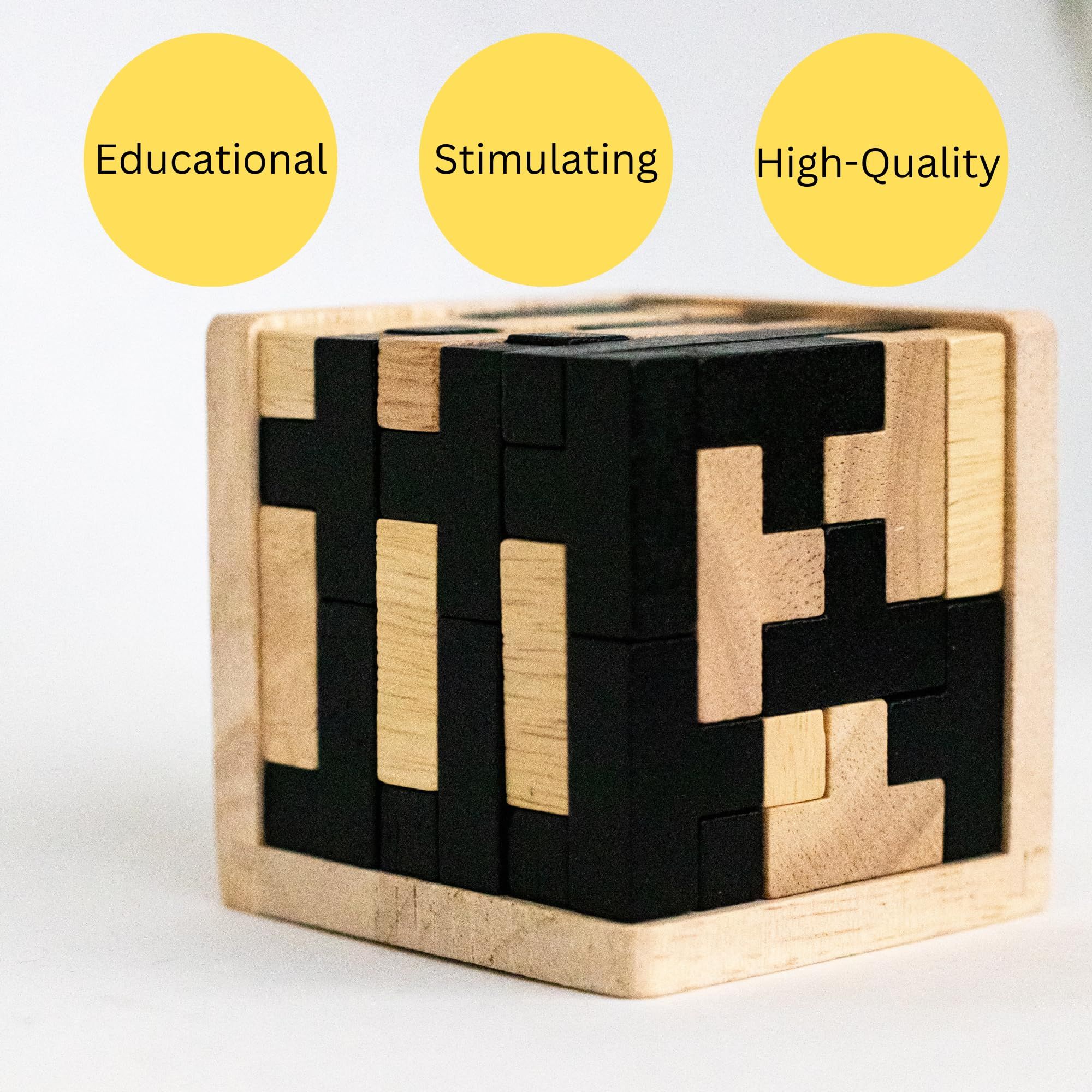 Wooden Brain Teaser Puzzle Cube: Cool Gadgets for Desk view 3