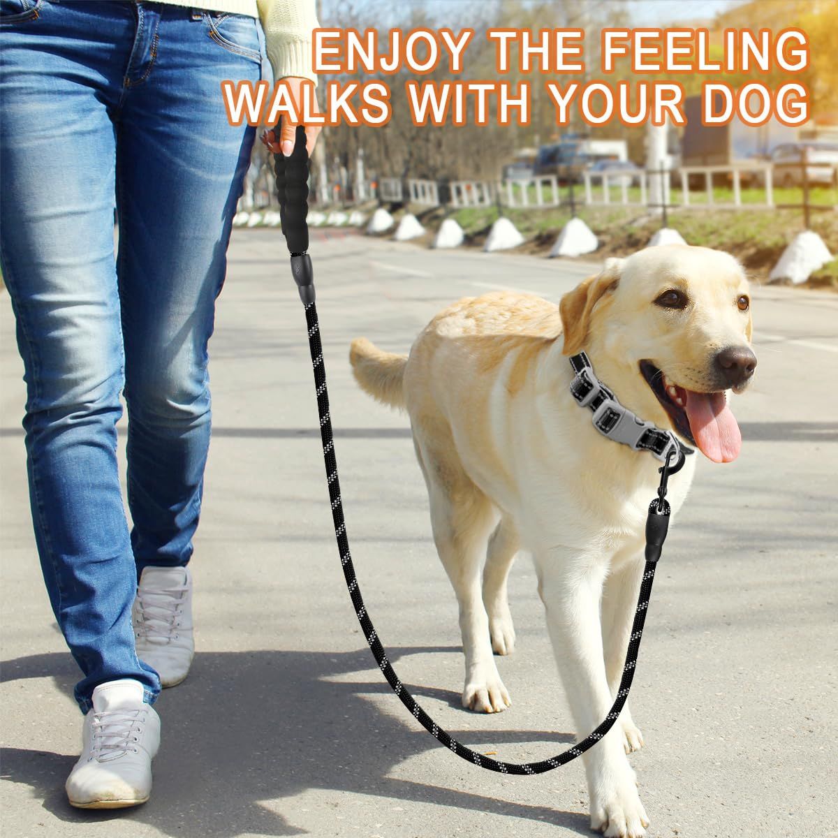 Dog Leashes for Large Dogs Heavy Duty Dog Leash 2 Pack 5 FT with Comfortable view 2