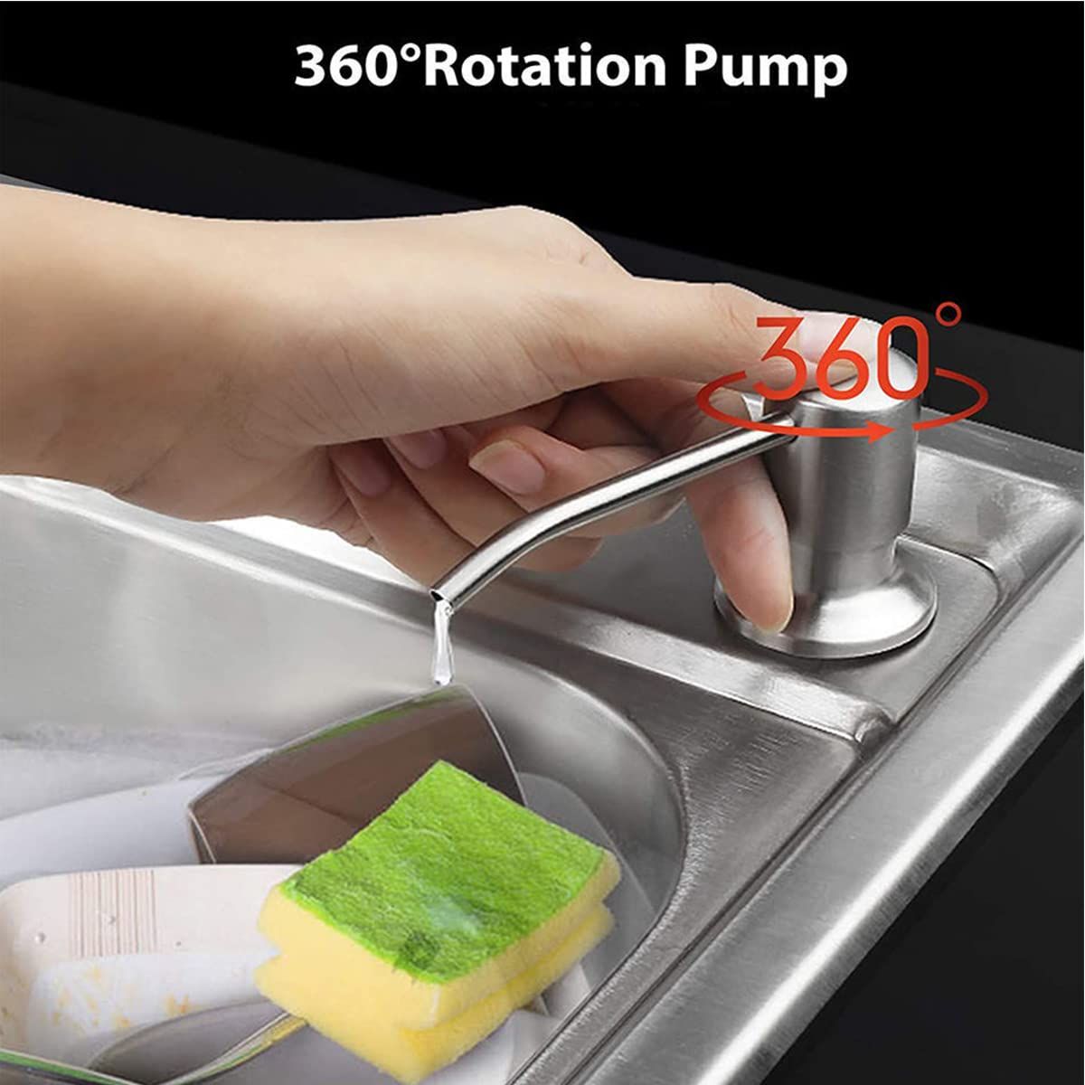 Sink Soap Dispenser for Kitchen Sink and Tube Kit (Brushed Nickel) — image 1