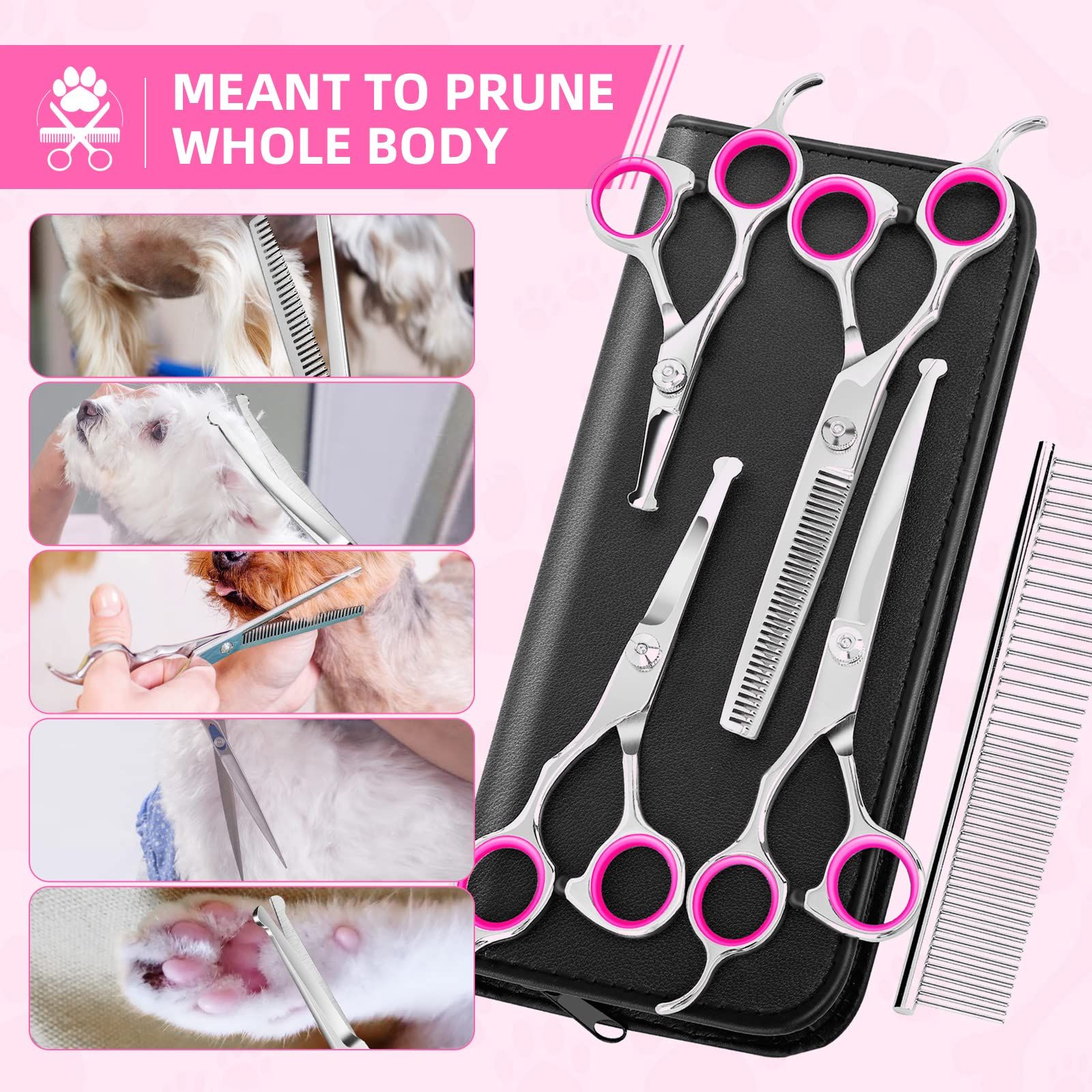 Dog Grooming Scissors Kit with Round Tip