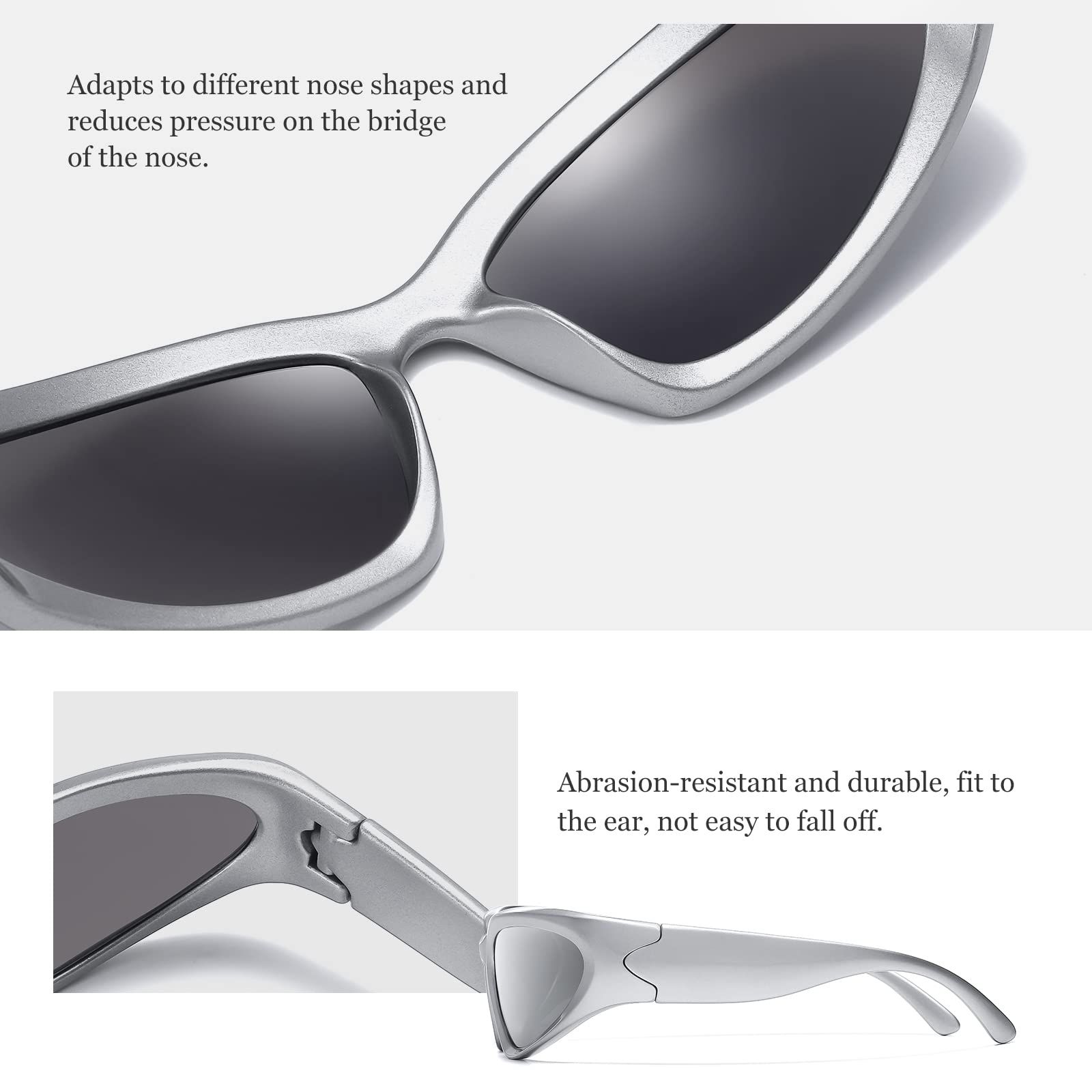 Wrap Around Sunglasses for Women Men Oval Fashion Trendy Sport Shades UV400