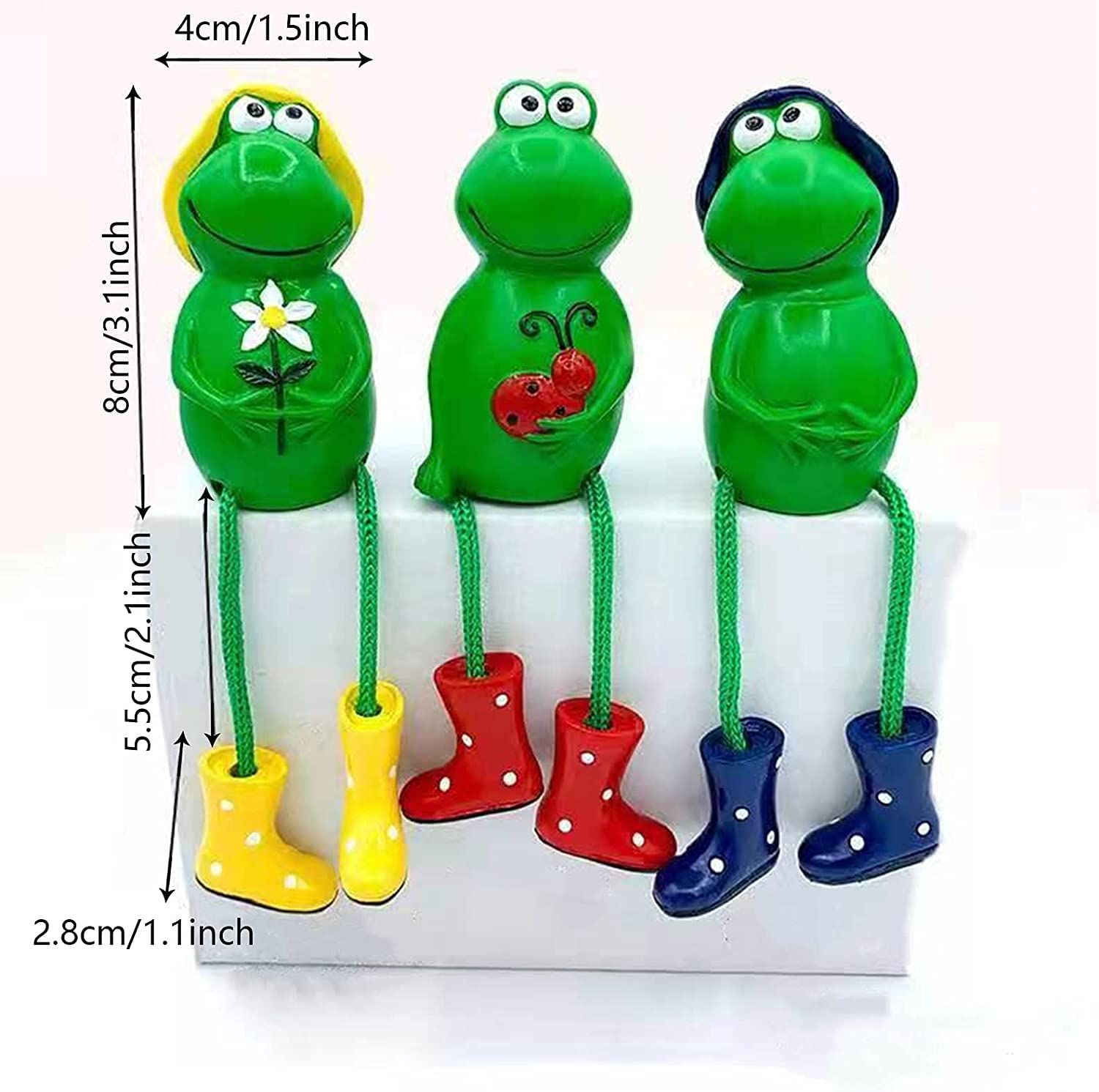 Cute Frog Garden Decor, Sitting Frog Garden Statue Outdoor, 6.2inch Frogs — image 1
