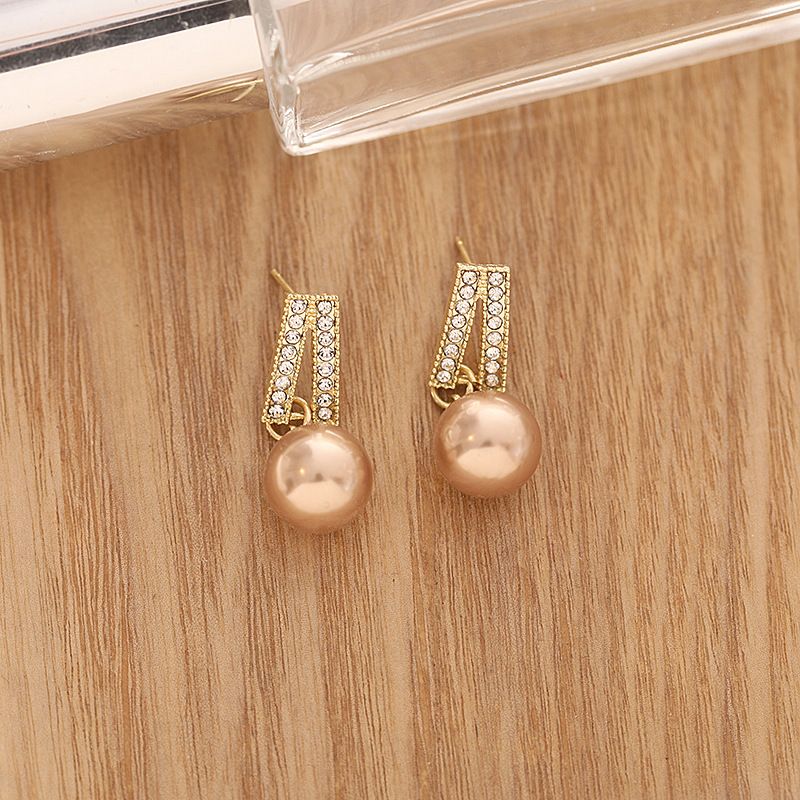 2pairs Pearl Earrings for Women Girls Gold Plated Hypoallergenic Pearl view 2