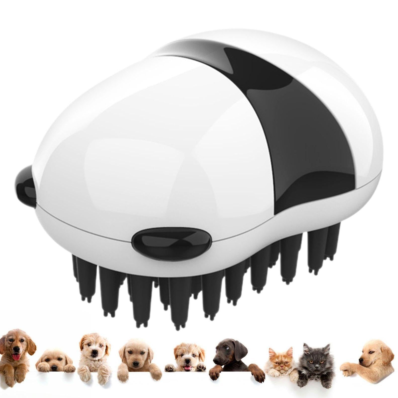 Pet Grooming Brush, Cute Panda Style Pet Bath Brush, Non-slip Pet Massaging