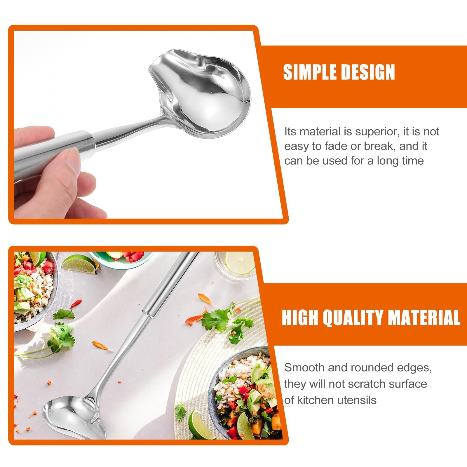 2pcs Stainless Steel Sauce Drizzle Spoon with Spout Duckbill Sauce Spoons view 2