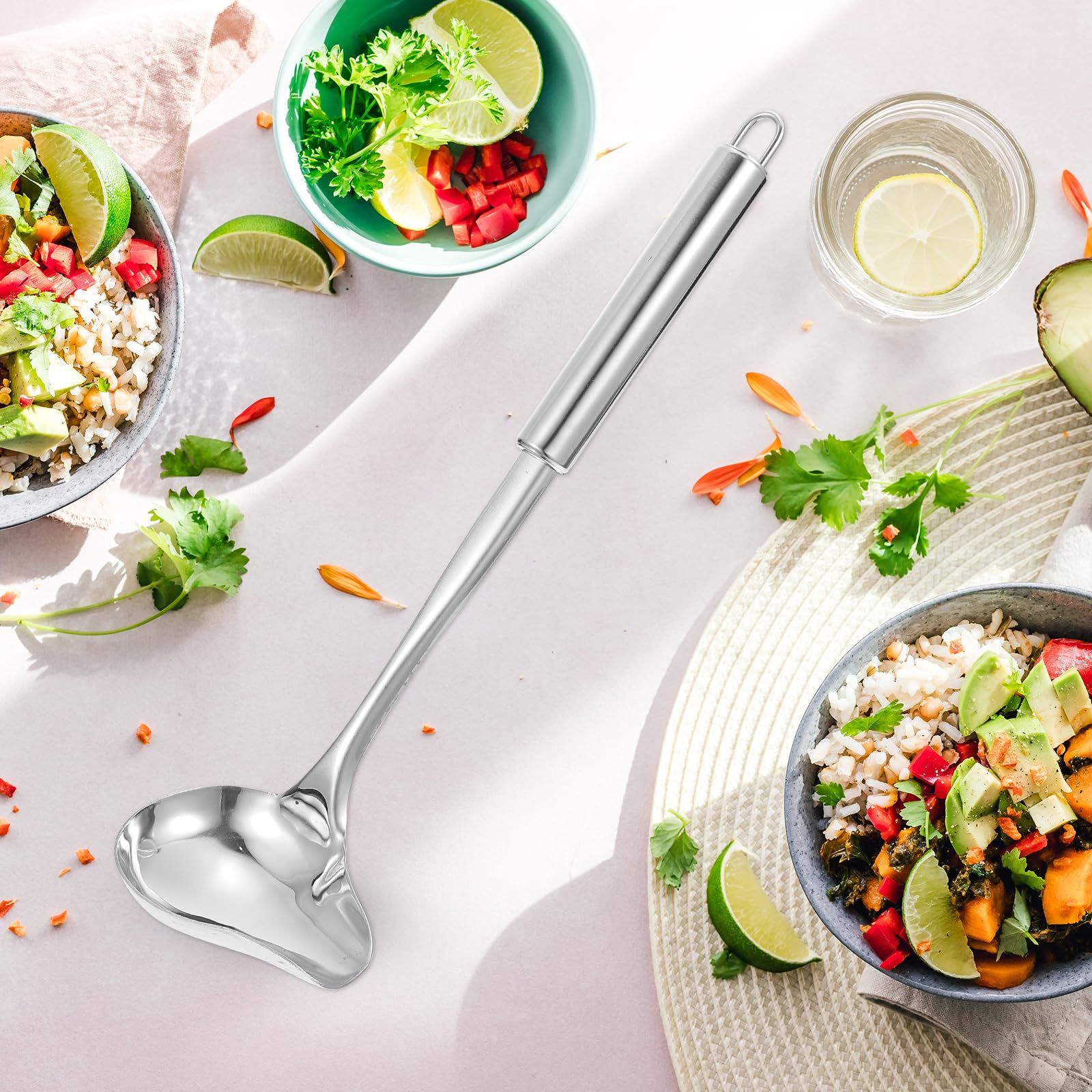 2pcs Stainless Steel Sauce Drizzle Spoon with Spout Duckbill Sauce Spoons view 3